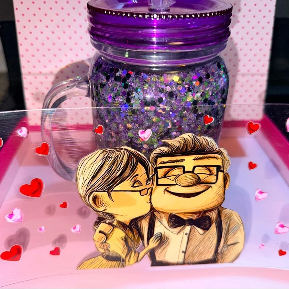 Snow Globe Mason Jar Purple, chose your decal